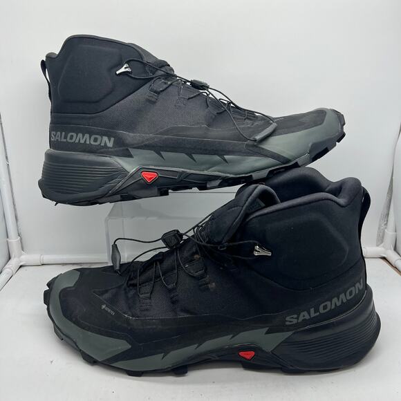 Salomon Cross Hike Mid Gtx Hiking Boots Mens 13 Gore-Tex Waterproof Black ** - Picture 1 of 13